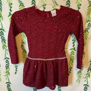 Size 6 Dark Red Glittery Dress A1